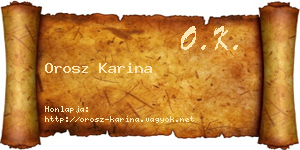 Orosz Karina névjegykártya